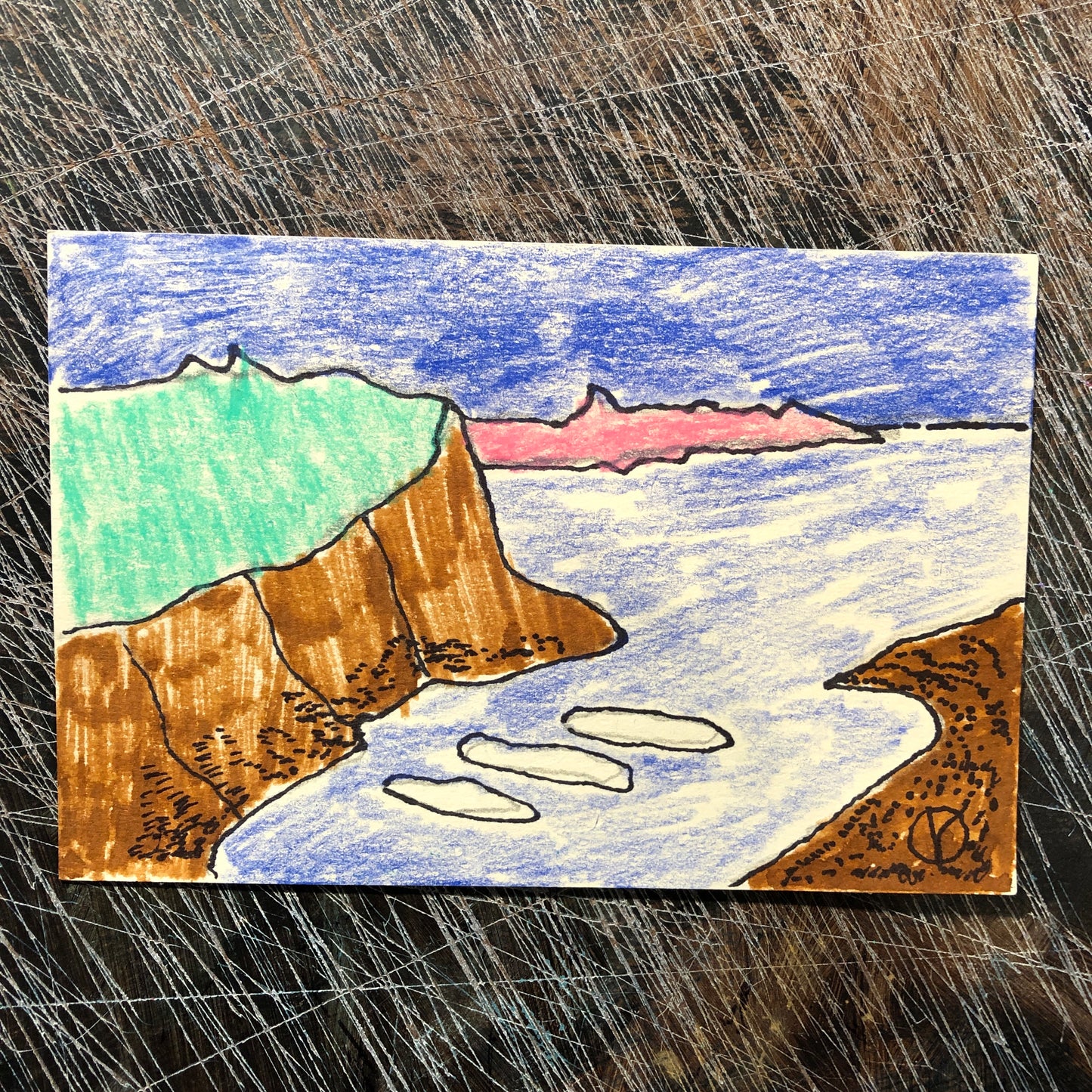 Three Waves #2 (6 x 4")